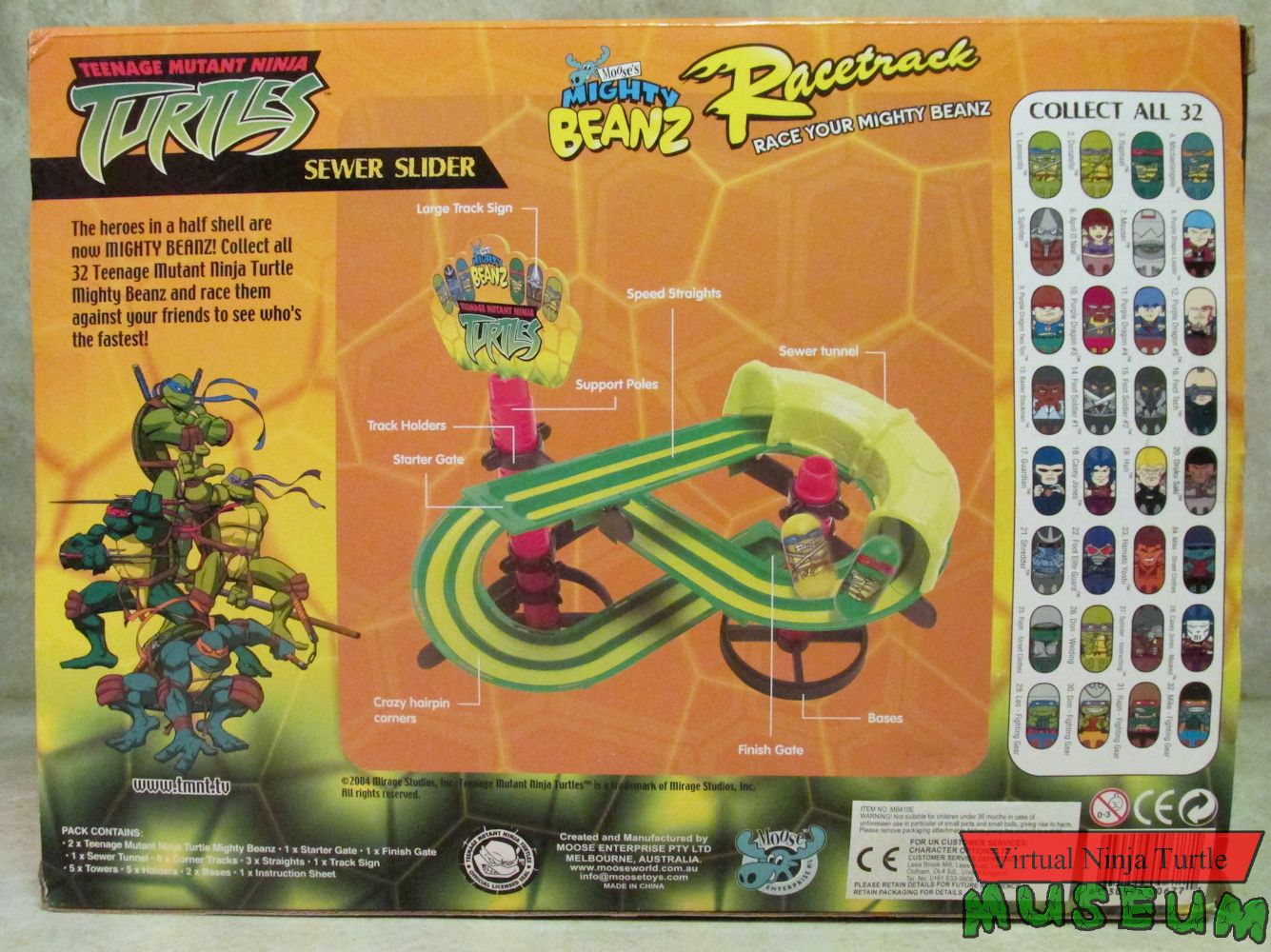 Mighty Beanz Racetrack box back