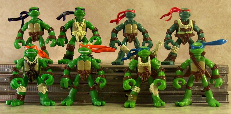 regular and Paleo Patrol Mini Mutant Turtles