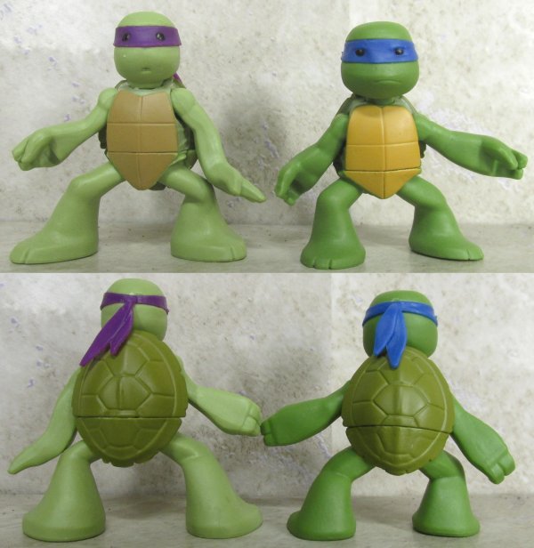 Leonardo and Donatello front and back
