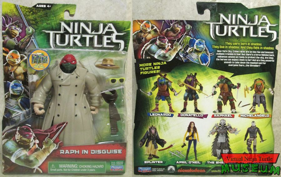 2015 card with team TMNT sticker front and back