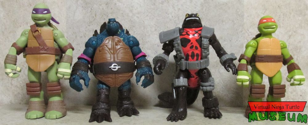 Battle Shell Donatello, Slash, Newtralizer and battle Shell Michelangelo