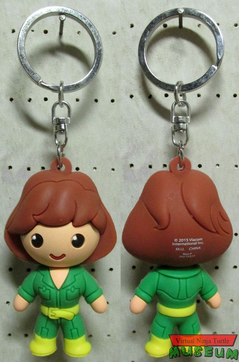 Monogram Green April Keyring front and back