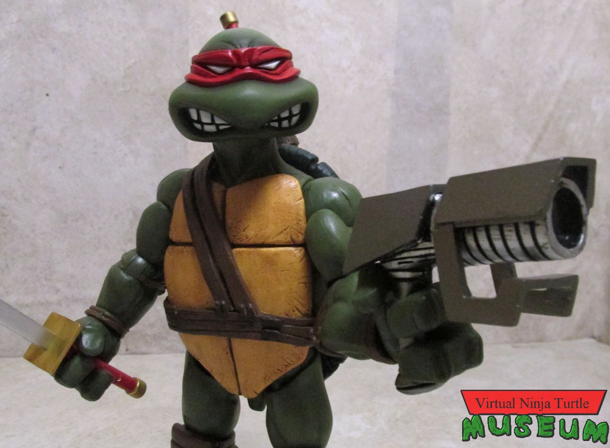 Leonardo with blaster