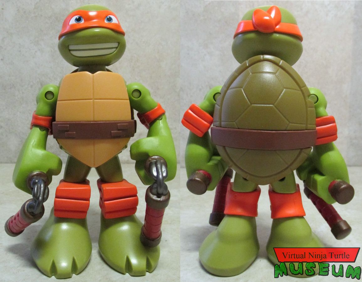 Nunchuk-Twirling Mikey front and back