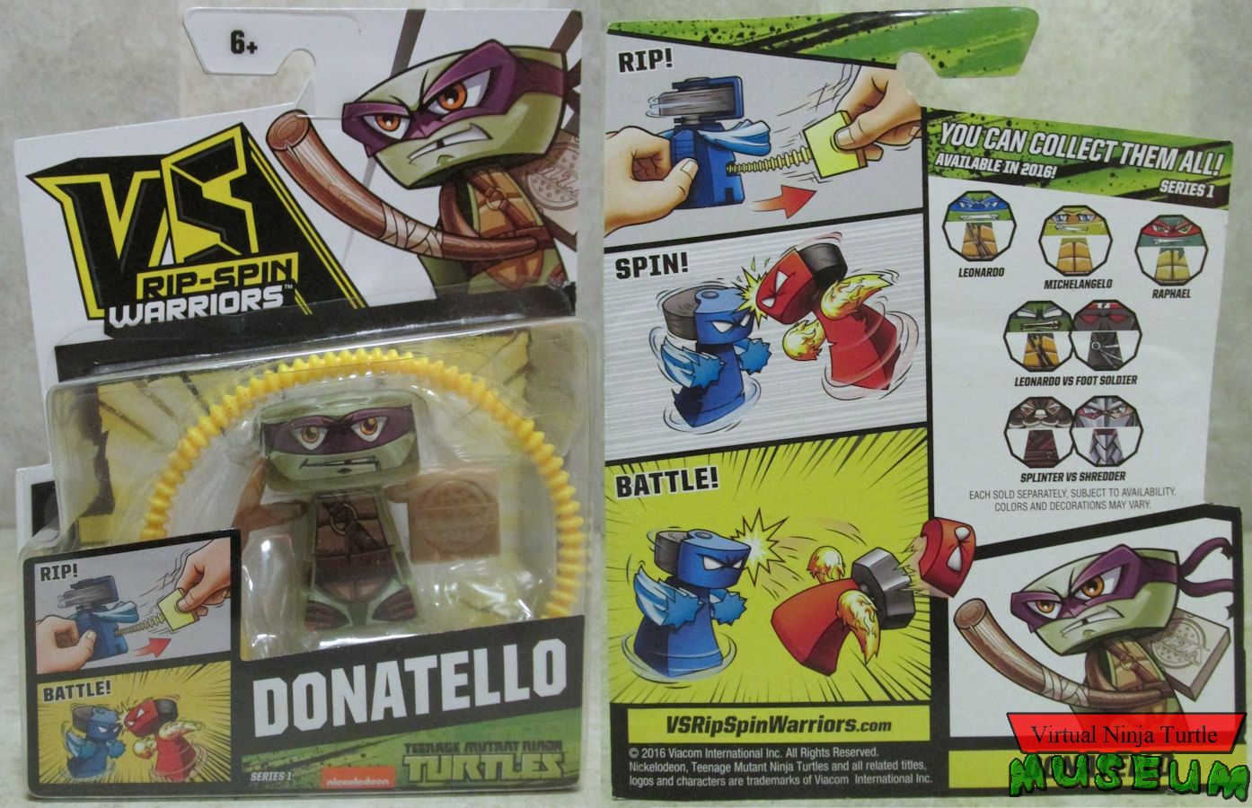 Rip-Spin Warriors Donatello card front and back