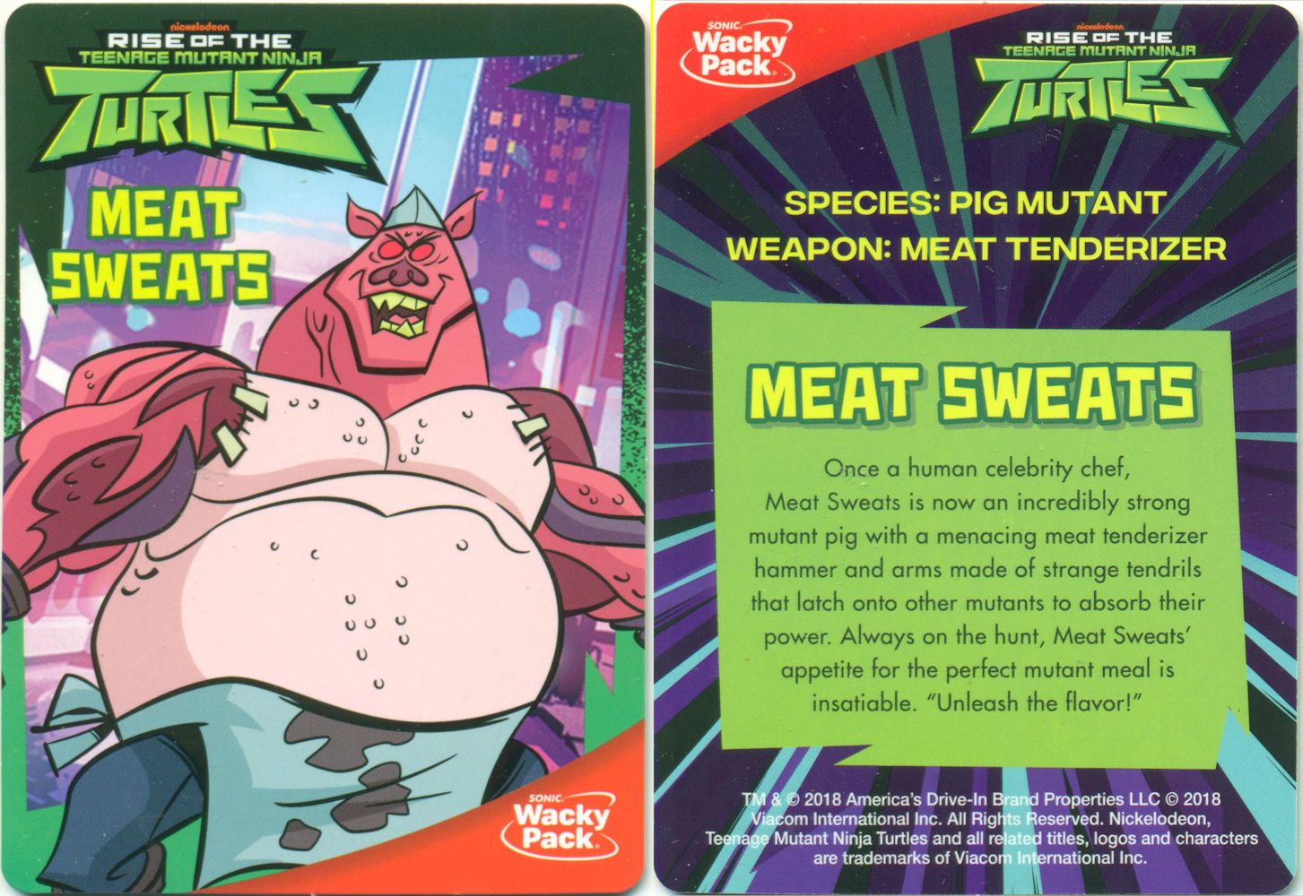 Meat Sweats card front and back