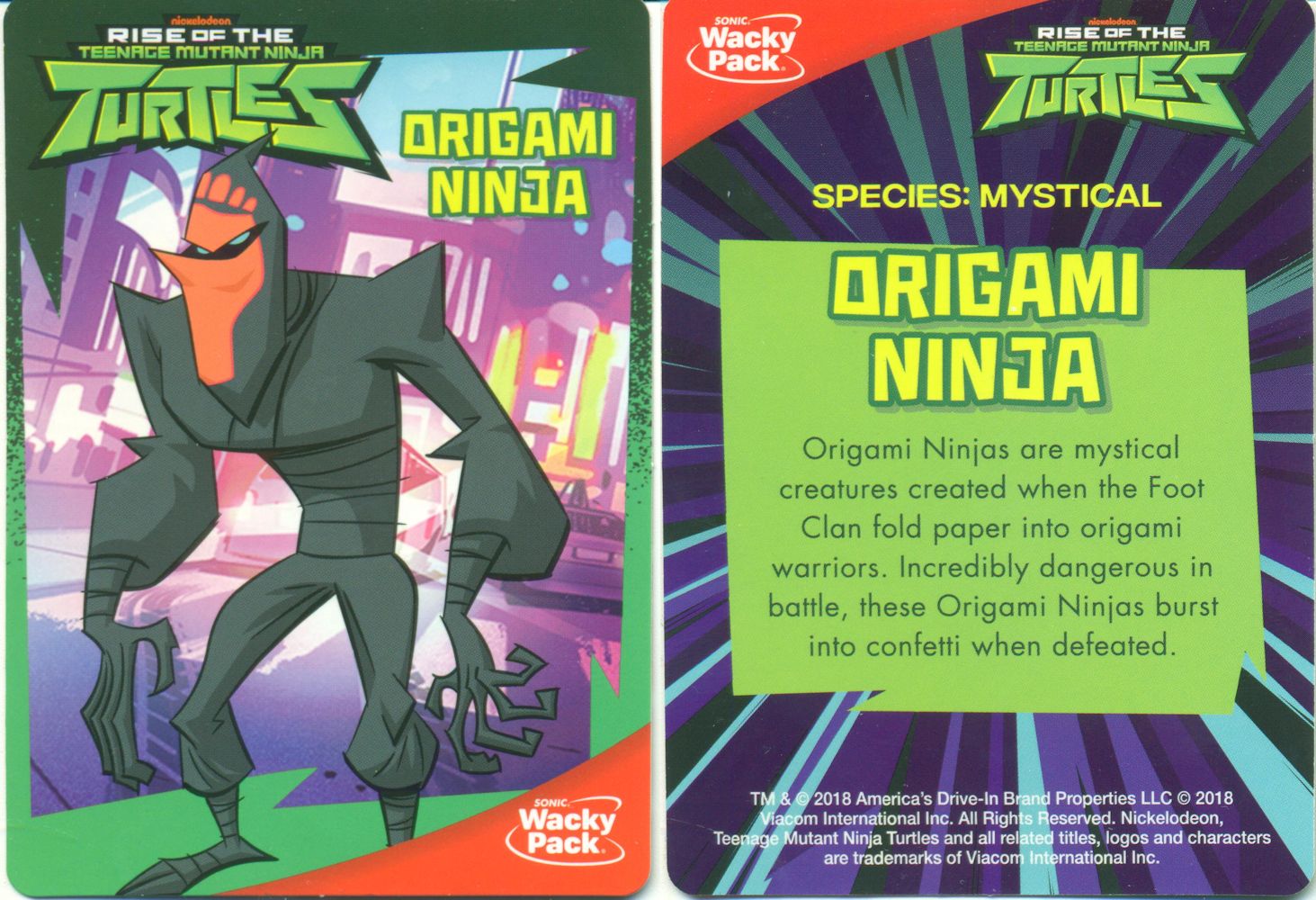 Origami Ninja card front and back