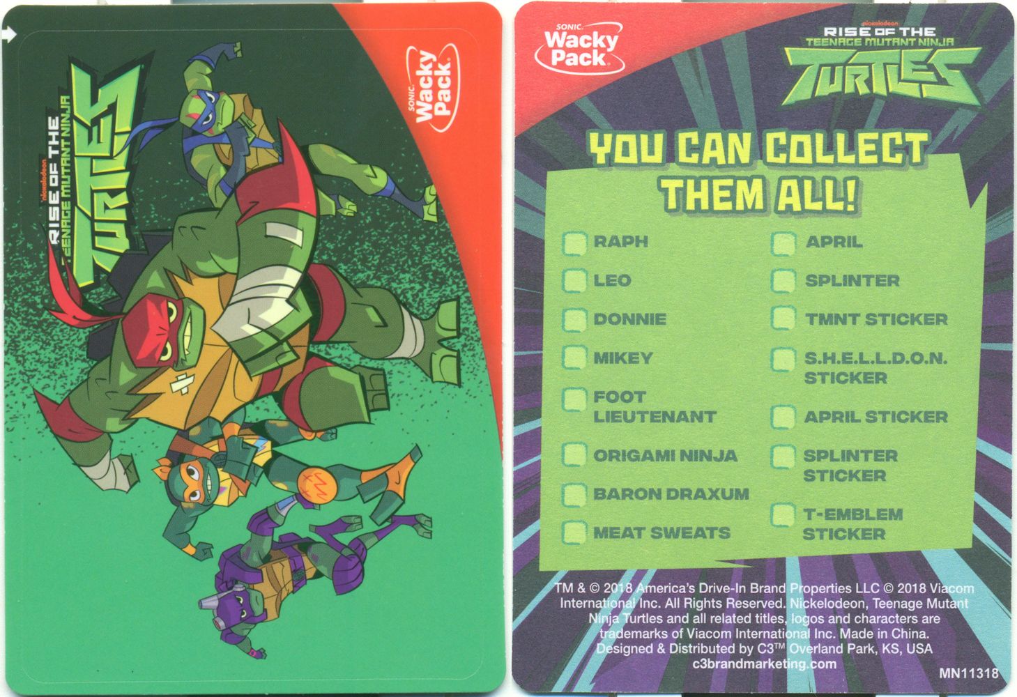 TMNT Sticker front and back