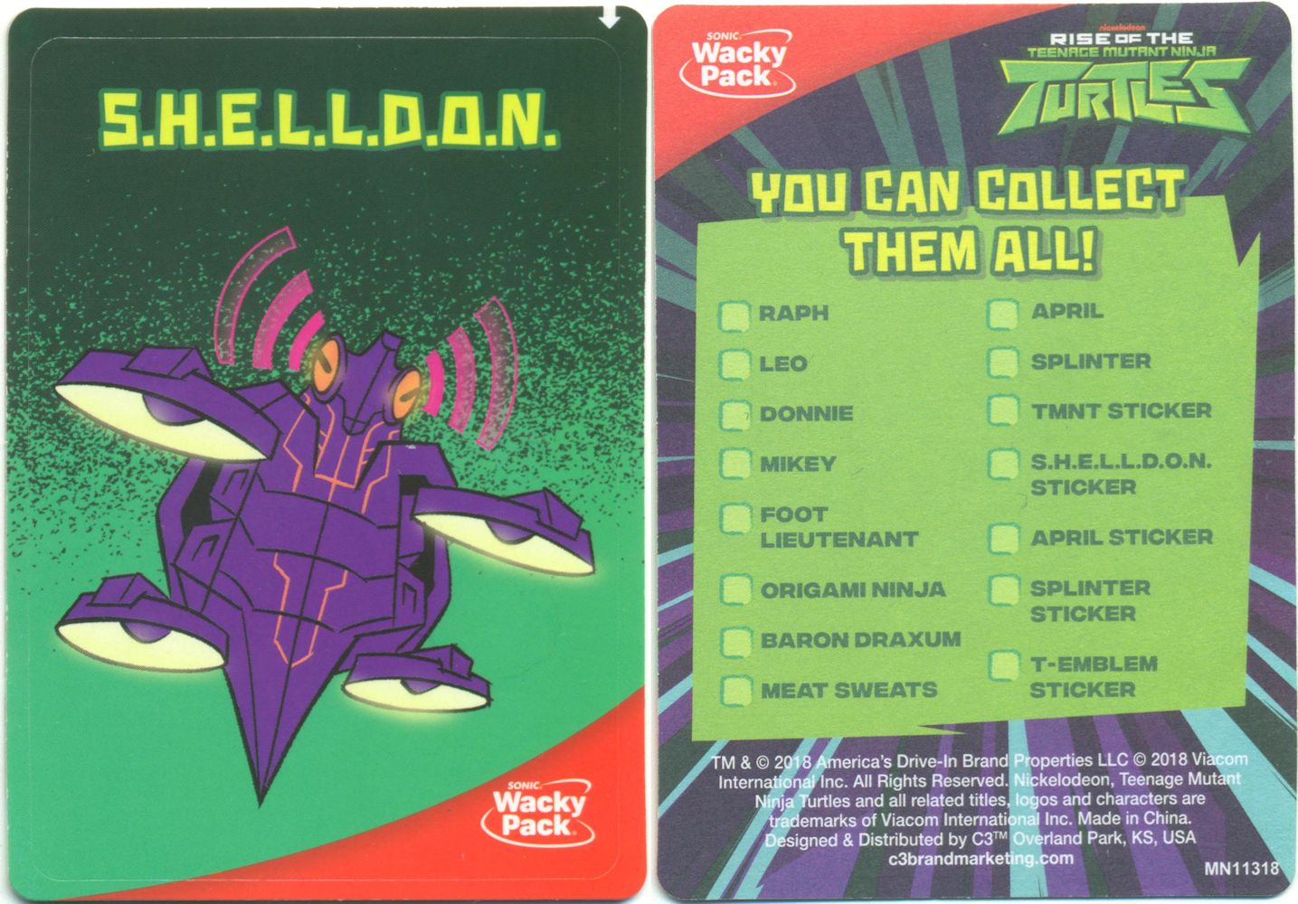 S.H.E.L.L.D.O.N. Sticker front and back