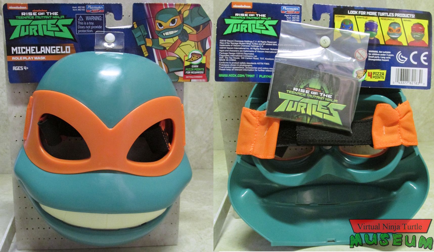 Michelangelo Role Play Mask front and back