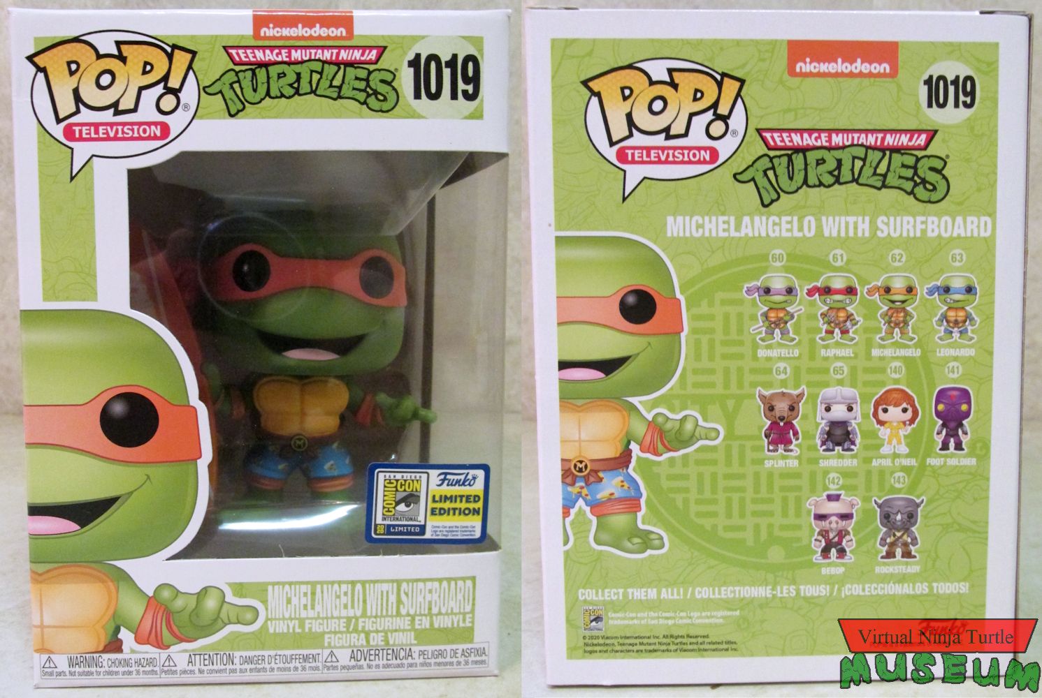 SDCC sticker box front and back