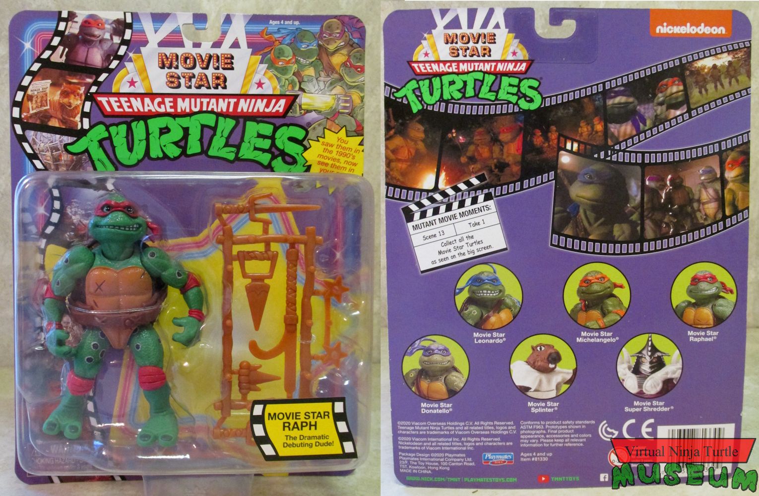 Movie Star Raphael MOC front and back