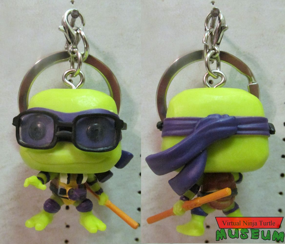 Mutant Mayhem Donatello keychain front and back