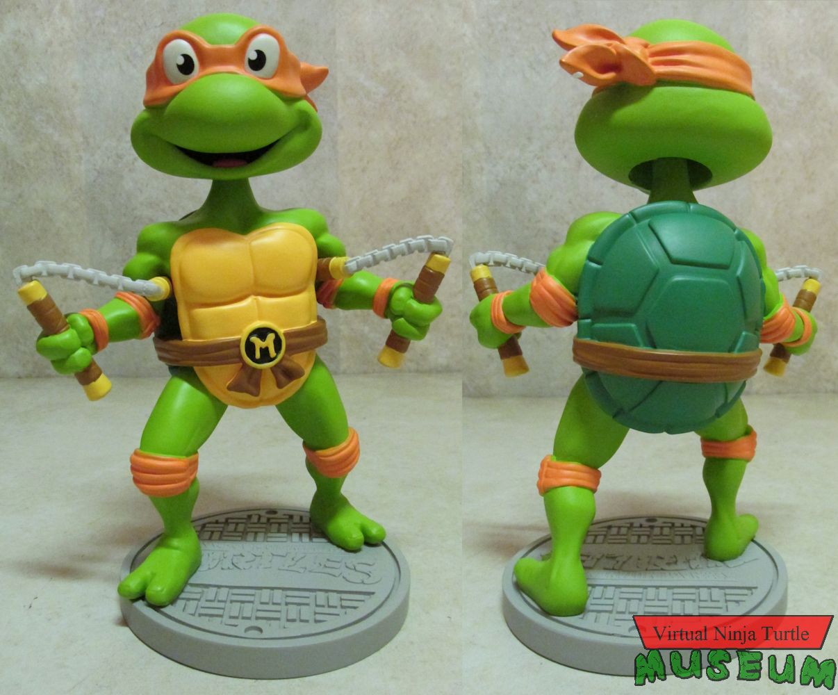 Cartoon Head Knockers Michelangelo front and back