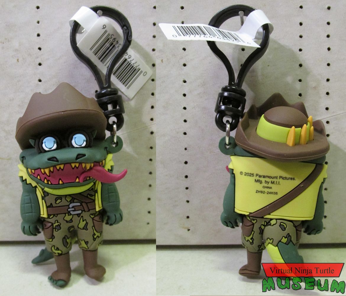 Mutant Mayhem Leatherhead Bag Clip front and back