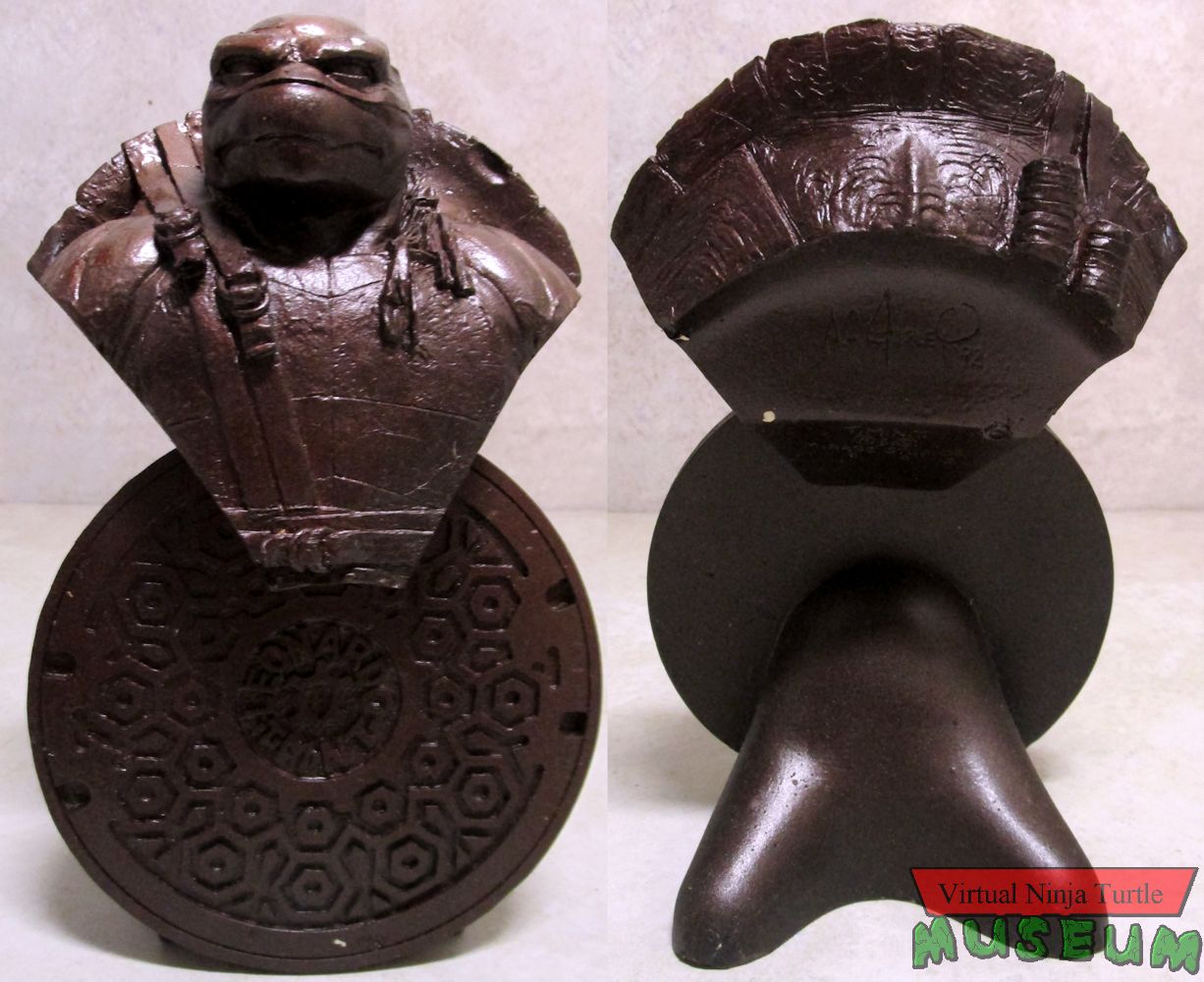 Bronze Leonardo Bust front and back