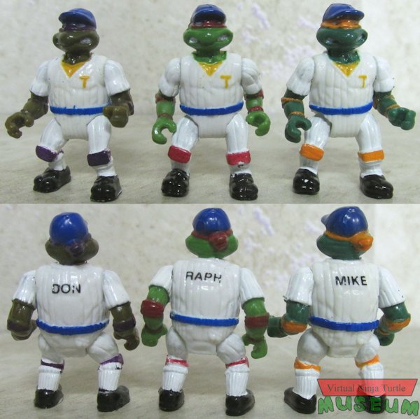 Mini-Mutants Pitcher Donatello, Catcher Michaelangelo and Outfielder Raphael