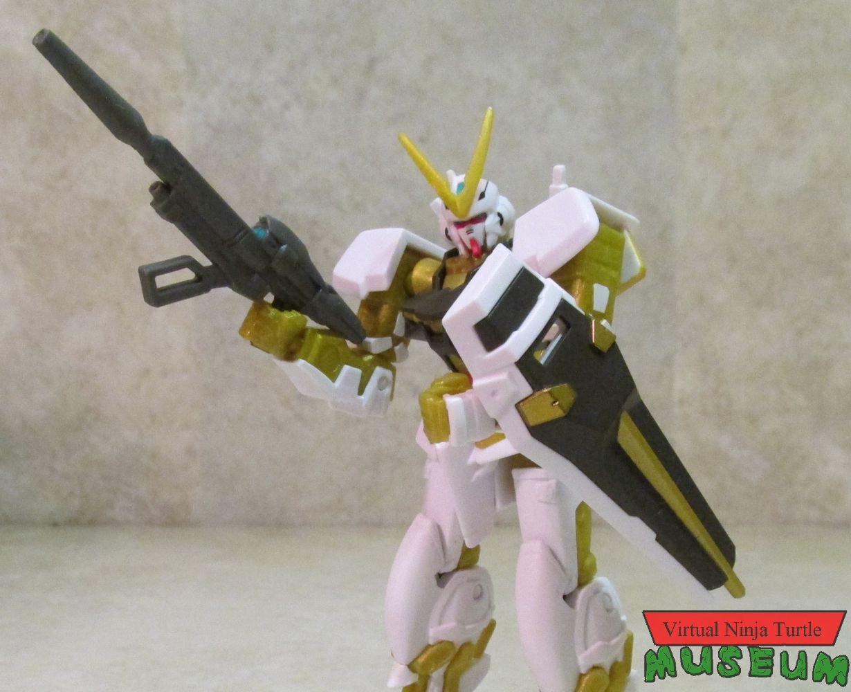 Infinity Gundam Gold Astray with shield and rifle