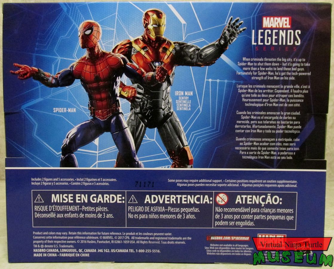 Homecoming Spider-Man and Iron Man Sentry box back