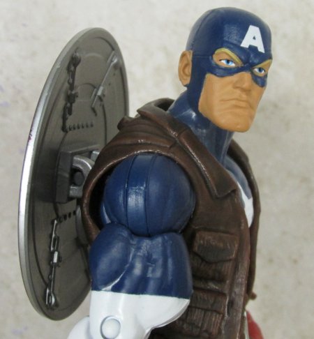 Captain America with shield on his back