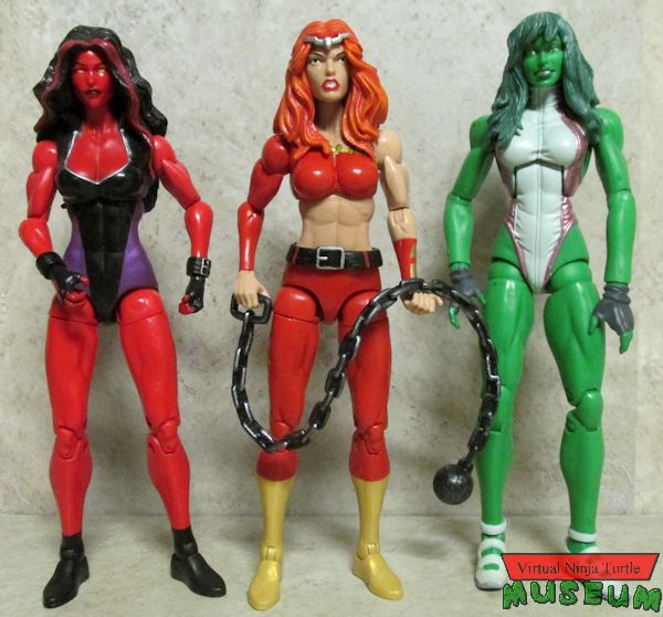 Red She Hulk, Thundra and She Hulk