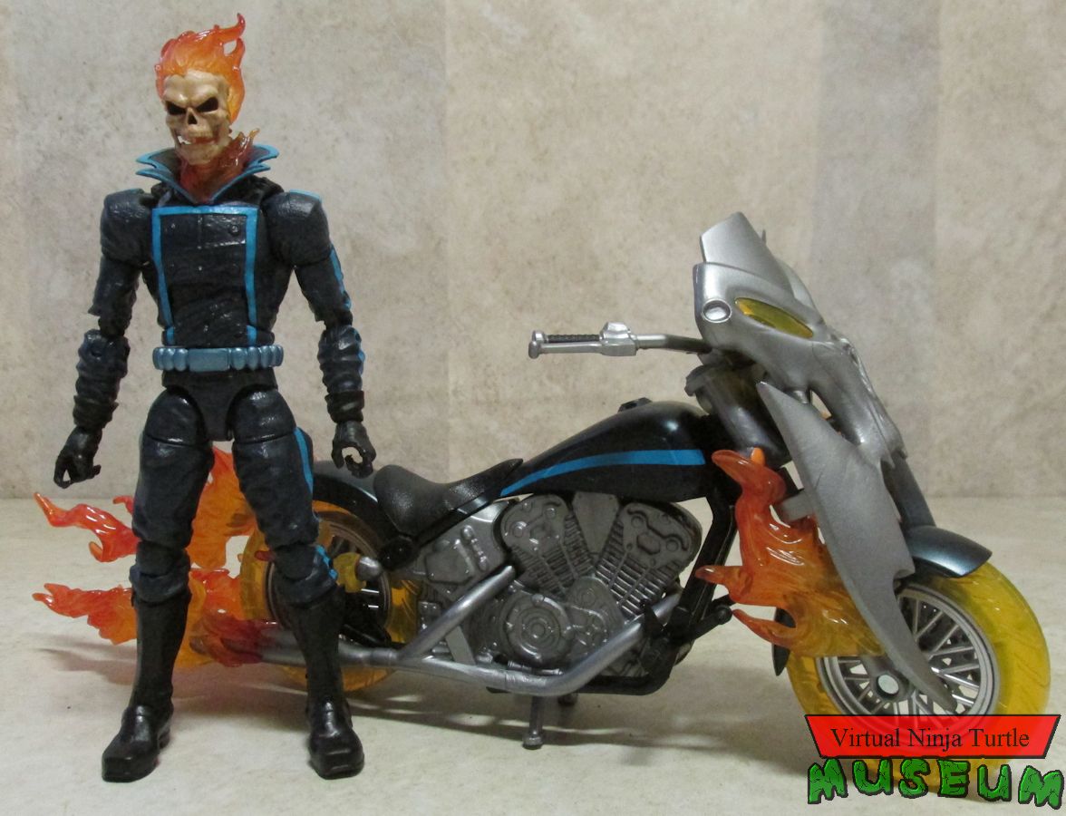 Ghost Rider standing by motorcycle