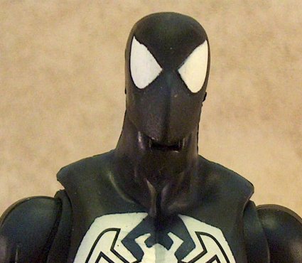 Black Costume Spider-man close up