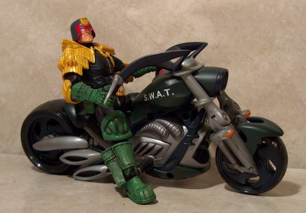 Judge Dredd with chopper