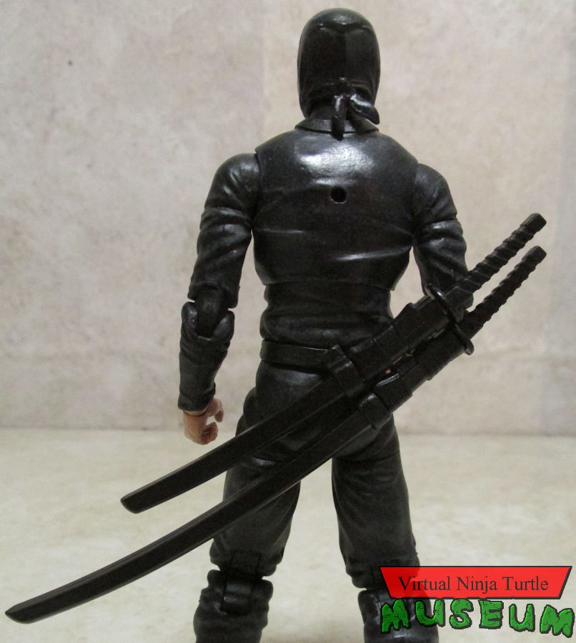 basic black ninja with swords on waist