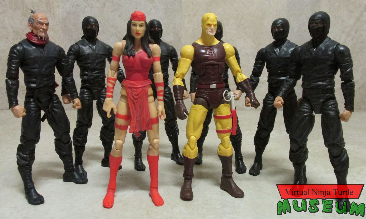 ninja with Marvel Legends Daredevil and Elektra