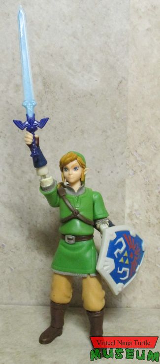 Link with sword raised