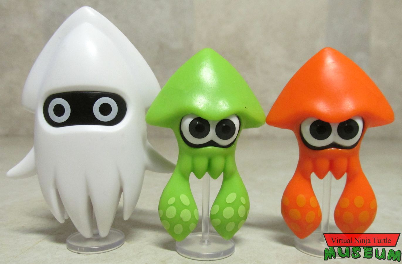 Green Squid, orange squid and Blooper