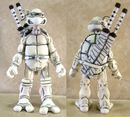 neca tmnt black and white