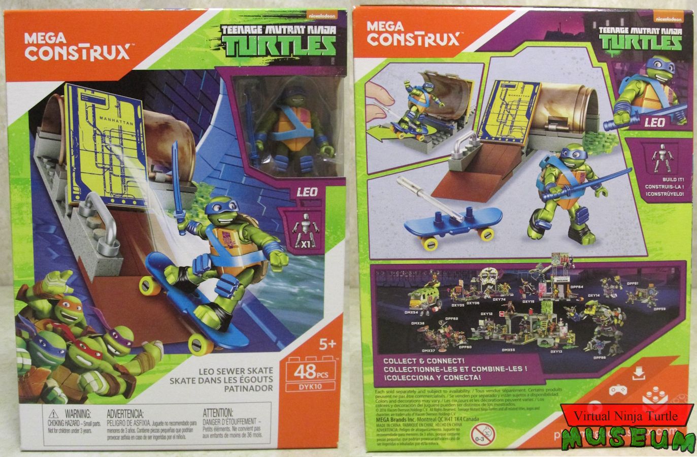 Mega Construx Teenage Mutant Ninja Turtles Leo Sewer Skate Set DYK10 48 PCS 