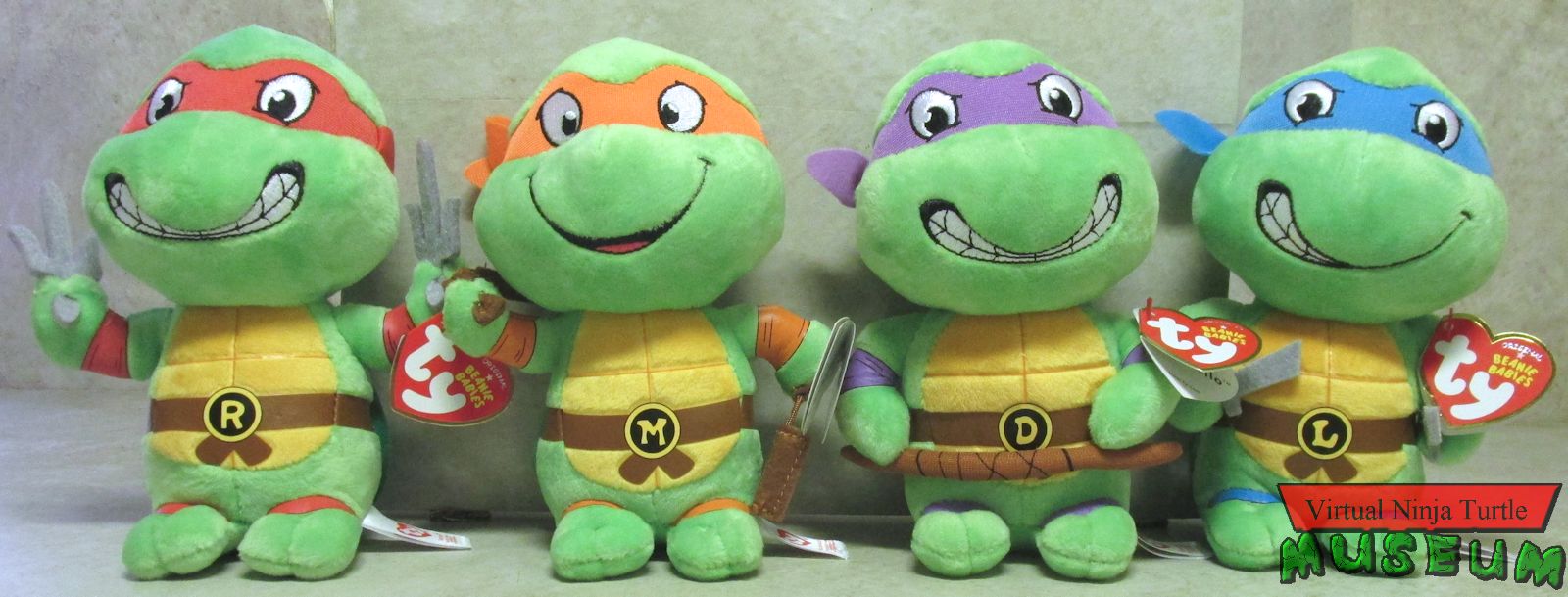 Michelangelo TMNT Turtles Benie Babies Ty stuffed animal Plush figure 13' Medium 