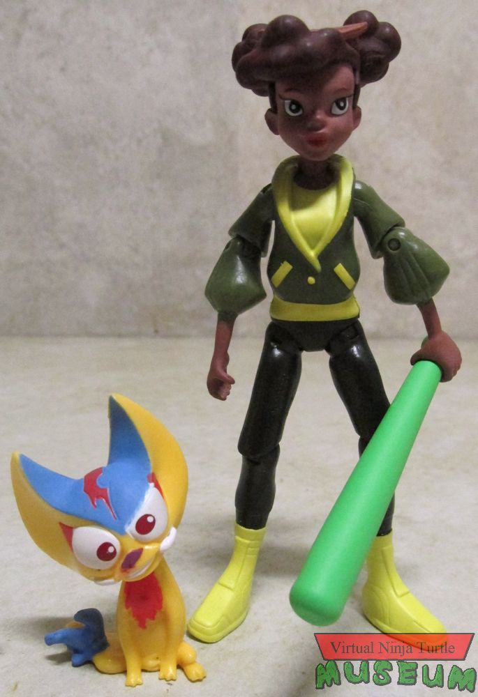 April with bat and Mayhem