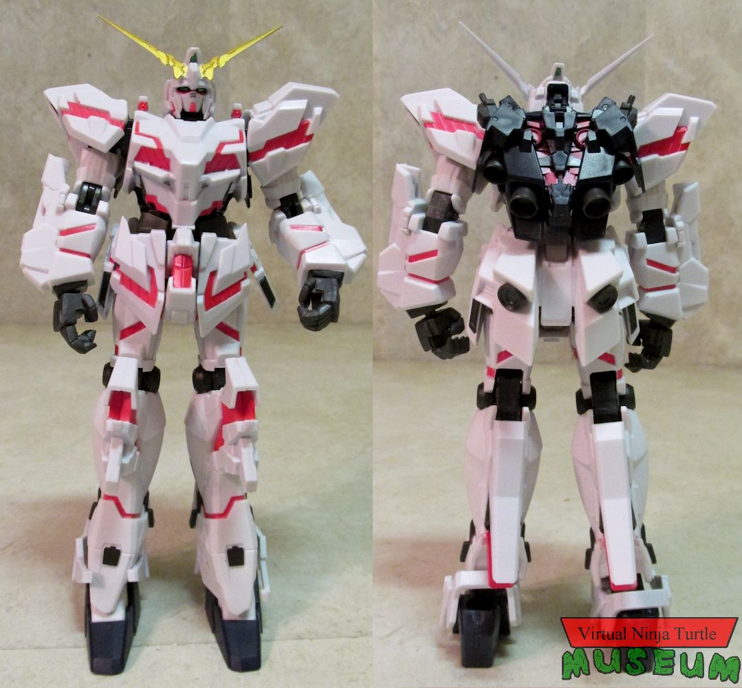 Unicorn Gundam front and back