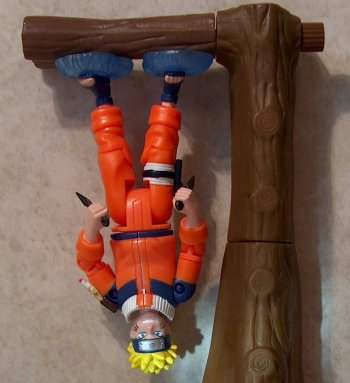 Naruto hanging from limb
